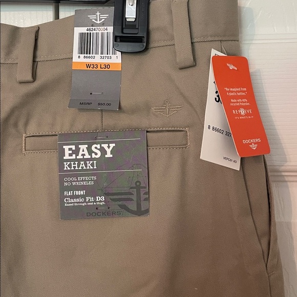 Dockers Easy Khaki D3 Flat Front Pants NWT Casual Career Men’s Size 33 x 30 - Picture 4 of 10